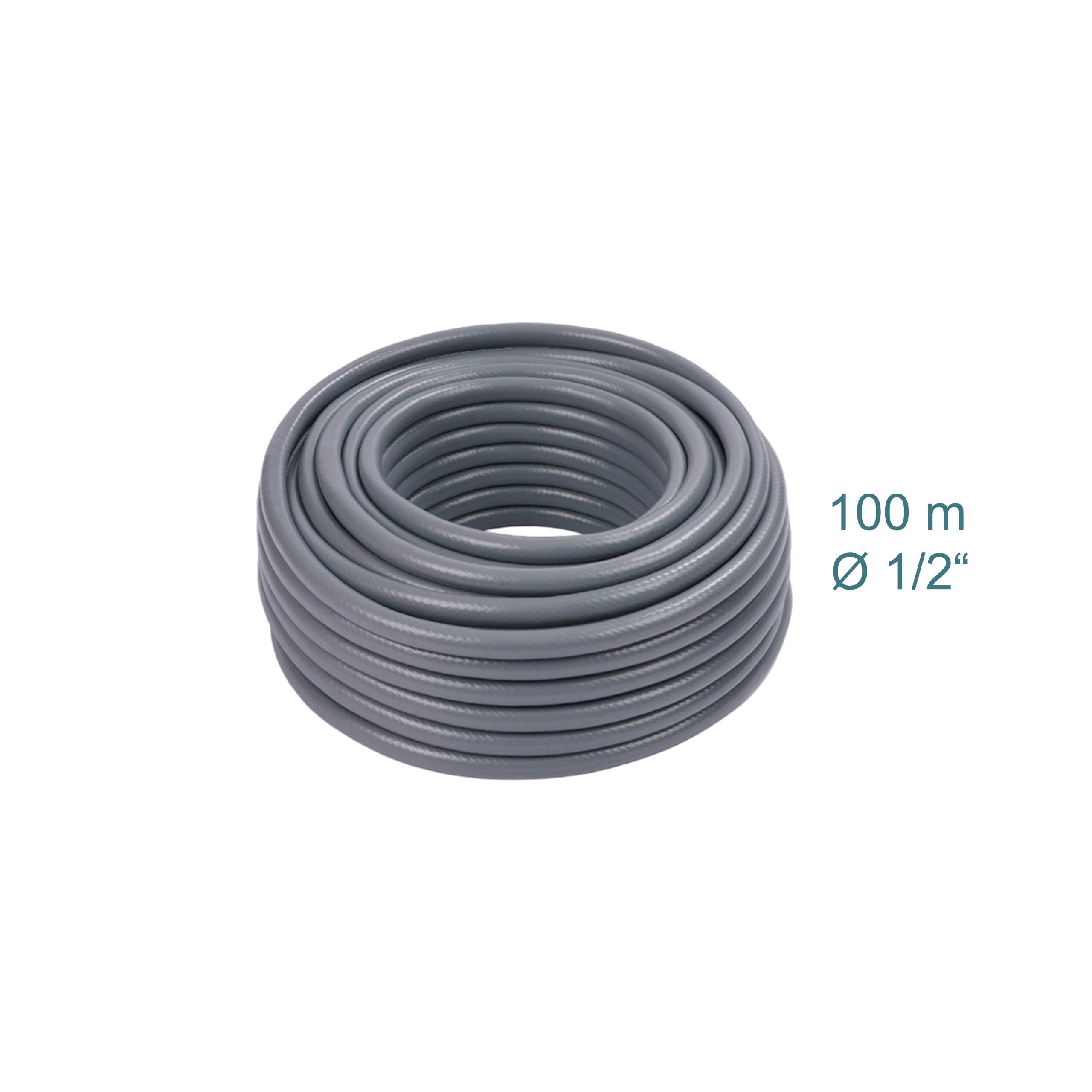 Relaxdays Tuyau d'arrosage Universel 1/2", résistant aux UV et aux intempéries, en polypropylène, Gris