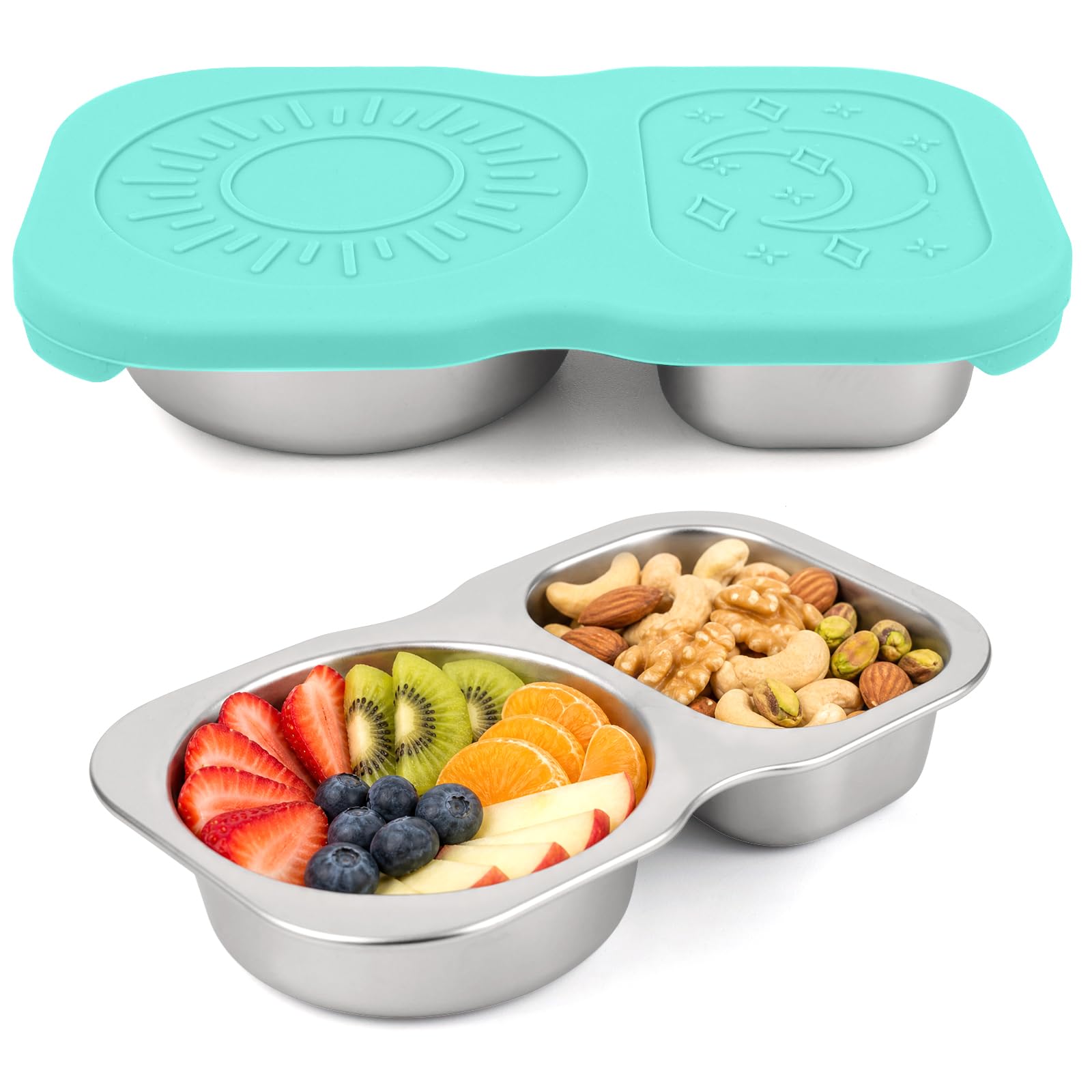 Fachoi Green Salad Dressing Container, Stainless Steel Snack Boxes, Leakproof Reusable Condiment Containers With Lids, Ideal For Lunch, Bento Boxes, And Snacks On The Go F6-Bxgfzh
