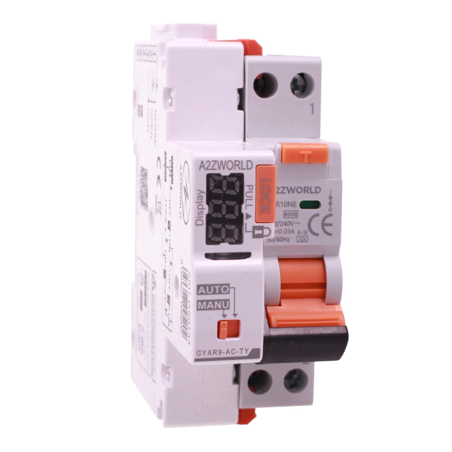 Magnetotermalny wyłącznik różnicowy WIFI z automatycznym resetowaniem, typ A-SI Curve B 20A, RCBO 1P+N 6kA 30mA 220V, APP Tuya Smart Life, tylko 2 moduły DIN