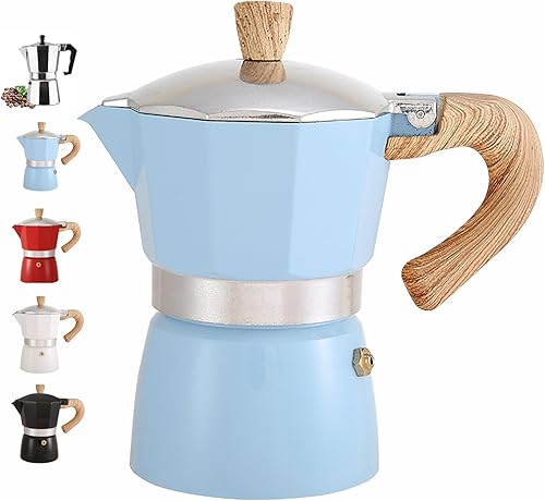 3 tazas de 5.1 fl oz, 5 onzas, estufa de café expreso de aluminio, cafetera italiana, cafetera Moka Express Classic Cafe Maker para café italiano y