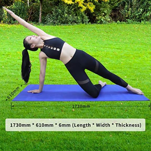 Kmxo Yoga Mat 173×61×0.6cm – Non-Slip 6mm Thick Exercise Mat with Free Carry Bag – Fitness Mat for Home Gym, Pilates, Floor Workouts, Stretching & Travel Use - Image 3