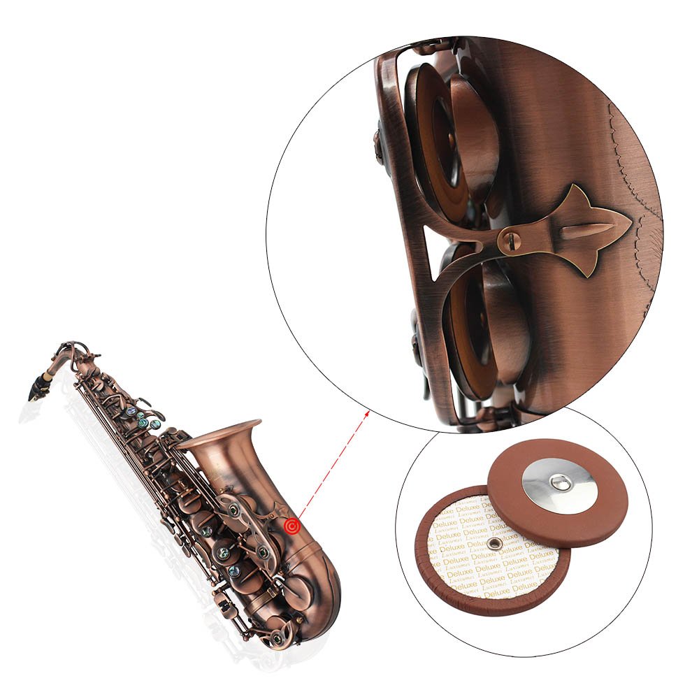 Btuty Eb Eb Saxophone alto en forme de coquille d'ormeau avec étui et gants de nettoyage (Rouge brun)