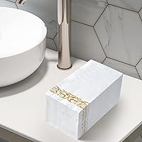 Vista 2 de Vplus Paquete de 200 servilletas de papel para invitados, toallas desechables de calidad premium de 3 capas, servilletas de cena desechables suaves