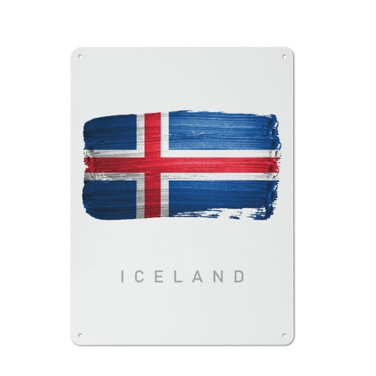 Junmoney Iceland Rustic Metal Sign 40X30cm For Café Or Restaurant, Suited To Café Owners And Decorators
