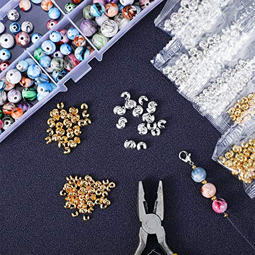 Cache-perles ouvert bicolore : masquez vos nœuds de fils pour des bijoux nets