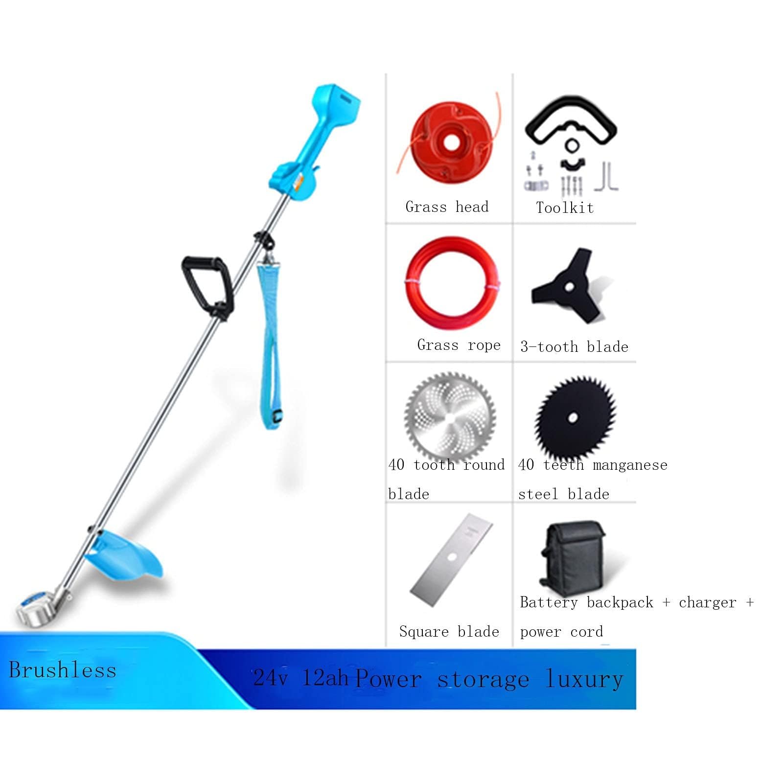 Tagliaerba Senza Fili Tagliaerba Elettrico Tagliaerba a Spinta Manuale Batteria cablata Tagliaerba Elettrico Ricaricabile Tagliaerba per Uso Domestico Piccolo Zaino da Campo