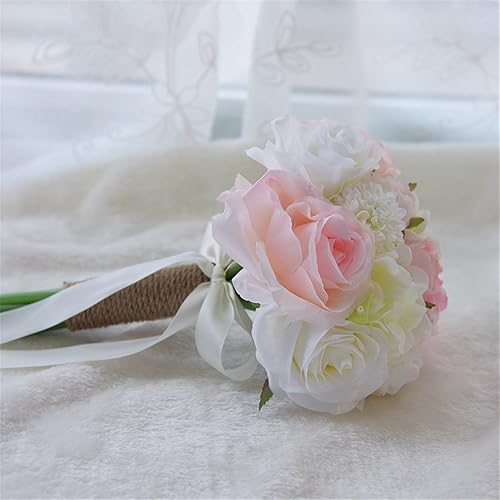 Miniatura 8 de S-SSOY Ramo de boda artificial romántico múltiple, ramo de dama de honor, ramo de novia de novia, ramo de rosas para boda, fiesta, iglesia, día de