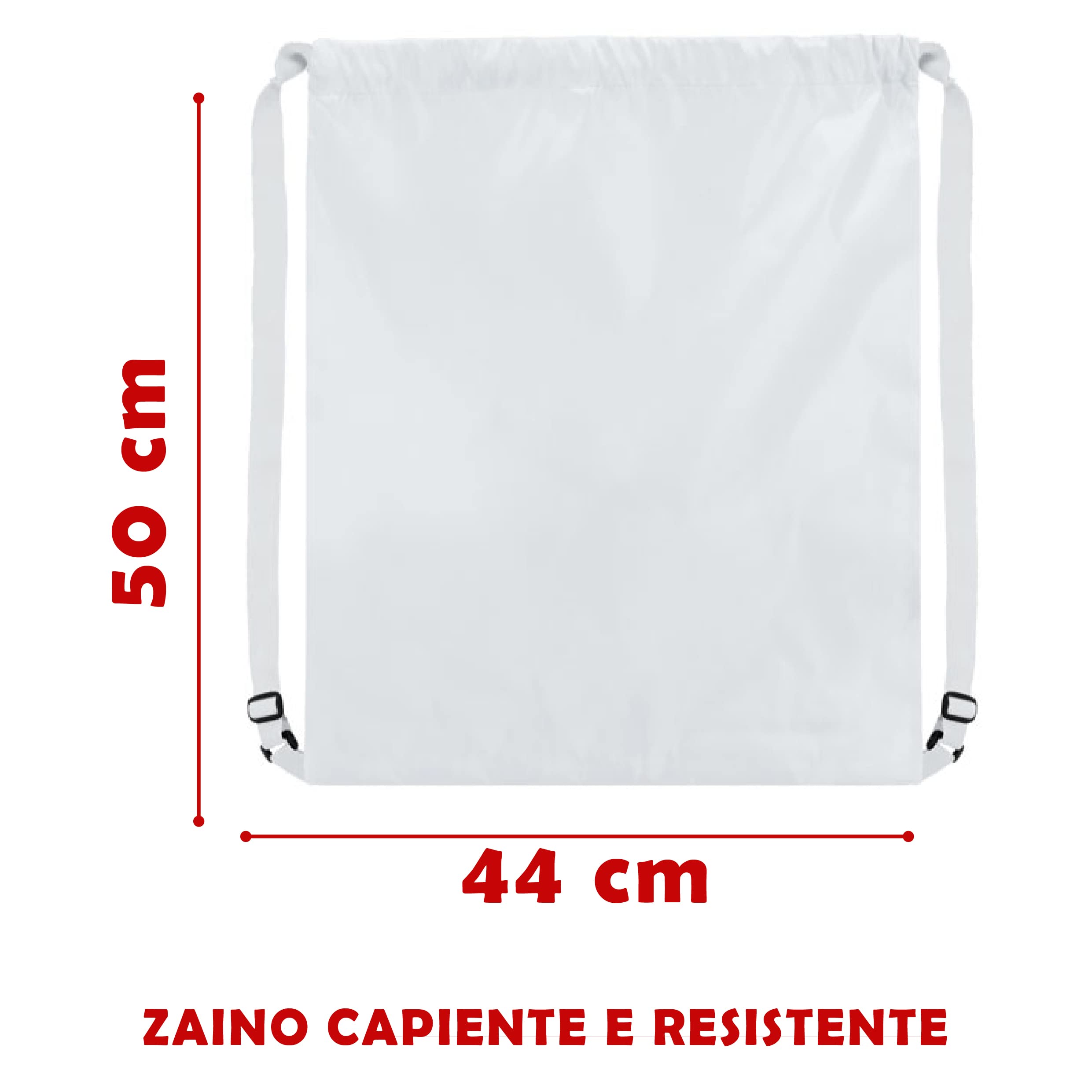 50 Sacchi Borsa Zaino XL Blu Non Stampato cm 44x50