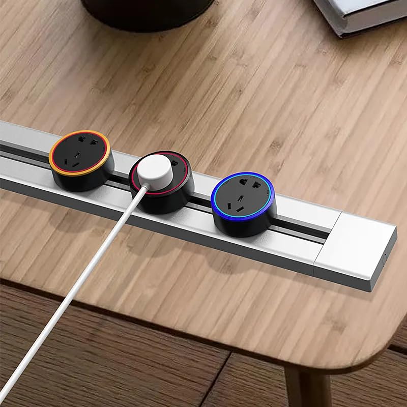 1 Metre Power Track with Movable Rail Sockets Useful for Kitchen, Office and Home 4