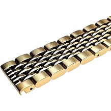 London Craftwork 20mm 20mm Stainless Steel Beads of Rice Bracelet Straight Ends compatible with Omega 007 Seamaster Planet Ocean