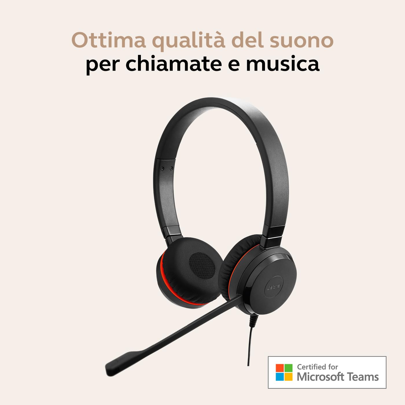 Jabra Evolve 20 SE - Cuffie stereo certificate Microsoft per softphone VoIP con cancellazione passiva del rumore - USB-C/A - Nero