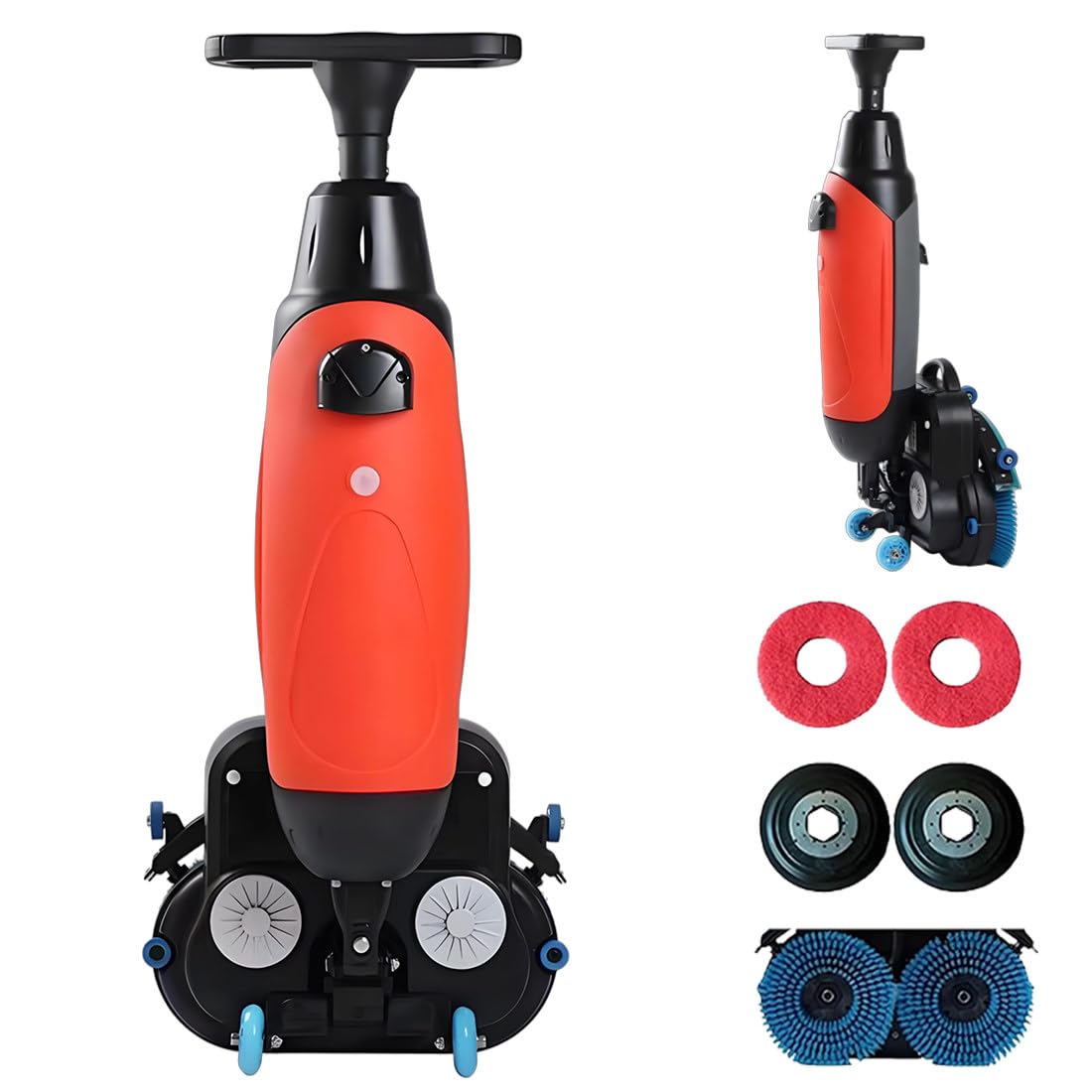 QianCruxtacy Commercial Electric Tile Polisher, Carpet Extractor Scrub Brush with 100min Runtime, 430mm Cleaning Width, For Narrow Passageways, Under Tables and Chairs, And in Corners and Crevices