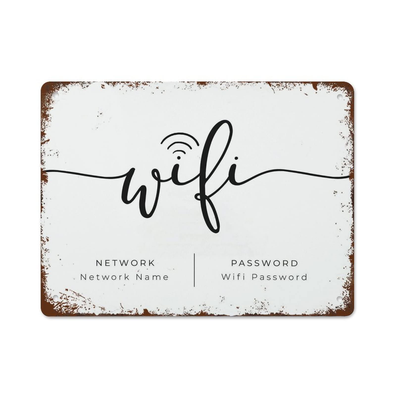 WIFI Password Sign Vintage Metal Signs Home Bar Practical Wall Decor 12 x 16 Inch