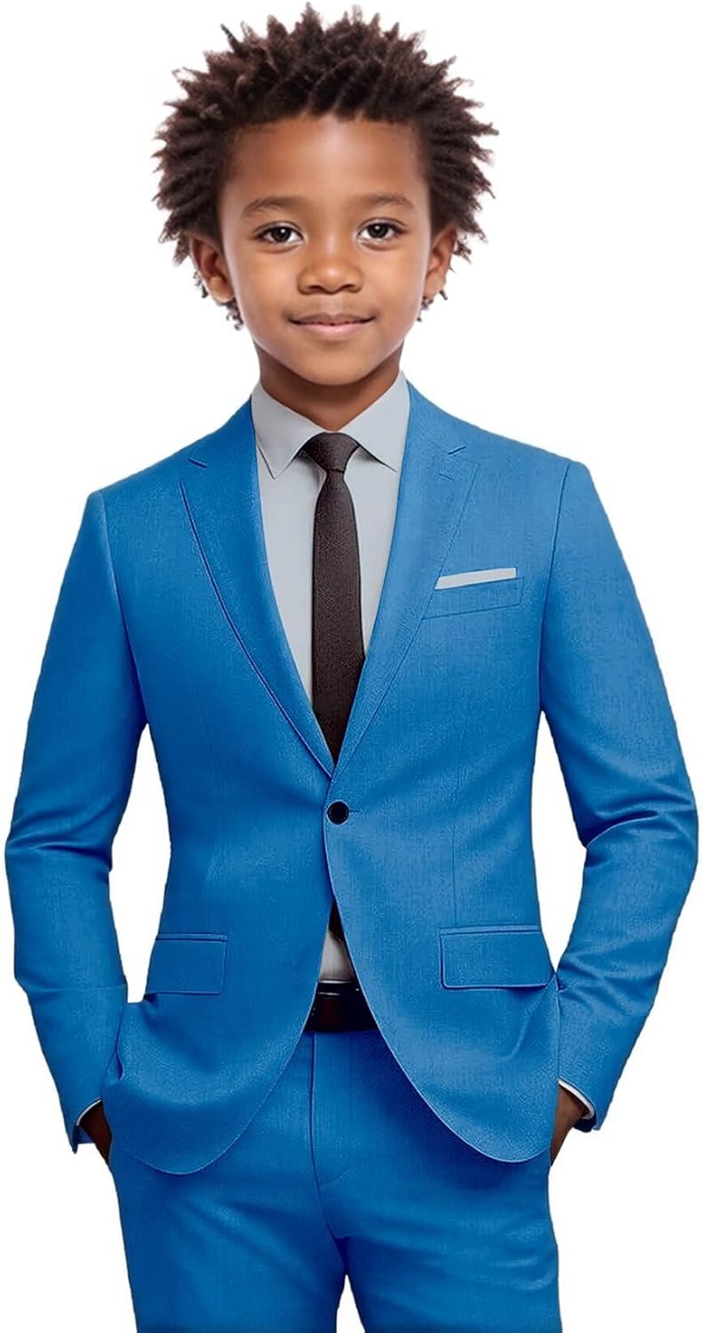 Boys Toddler Suit 2 Piece Slim Fit Jacket Pants Formal Outfit Kids Tuxedo for Boys Wedding Prom Graduation
