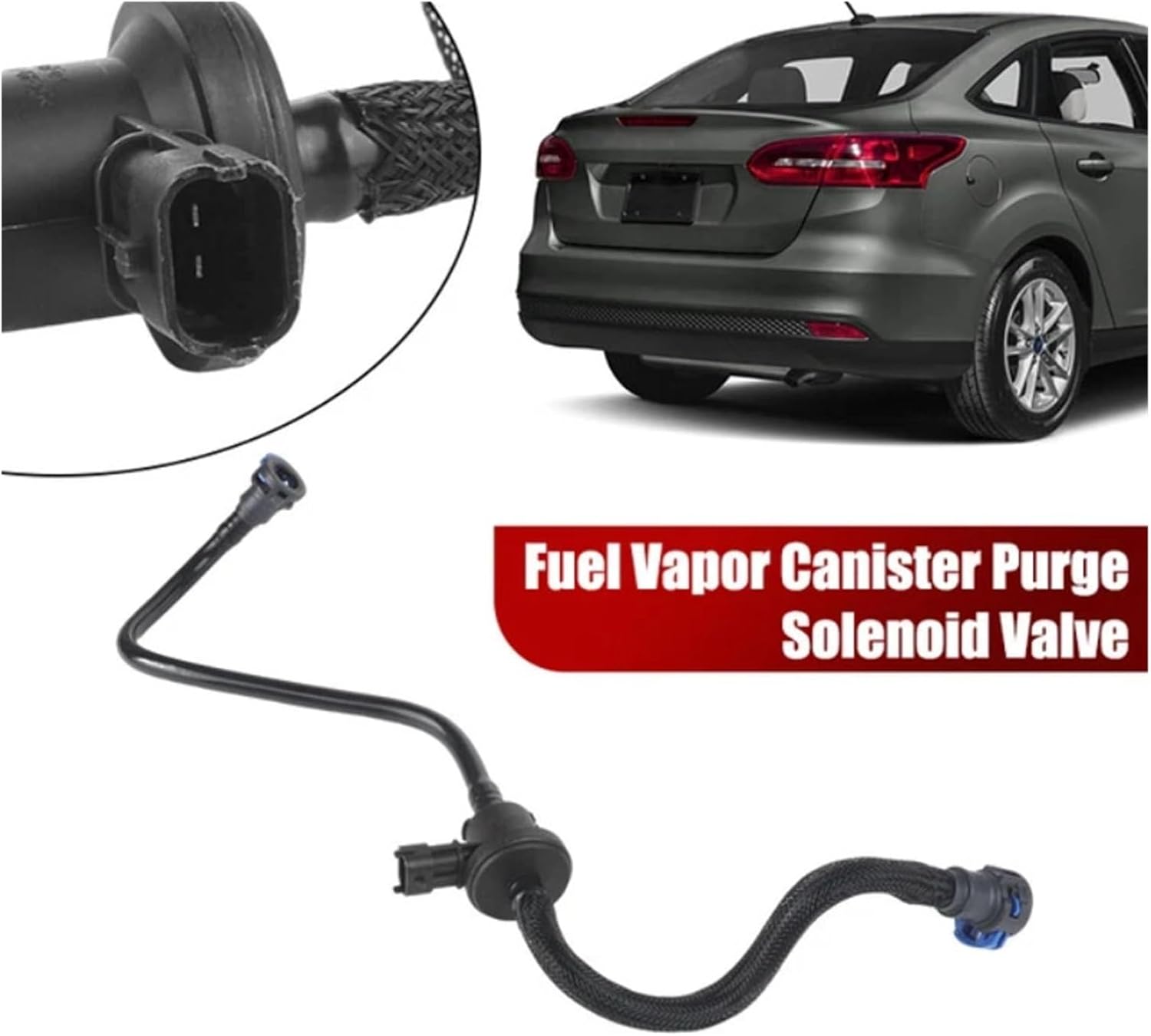 Car Carbon Canister Solenoid Valve with Tube Compatible with Focus 2012-2018 BV6Z-9D289-A BV6Z9D289A