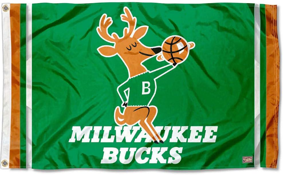 Milwaukee Bucks Vintage Hardwood Classics Flag and Banner