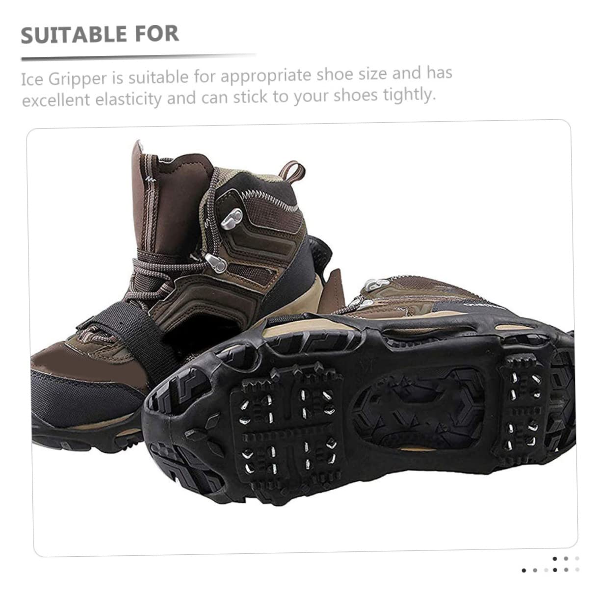 TINEASUR 1 Set 24 Teeth Crampons Anti-Slip Ice Grippers Anti-Slip Shoe Accessory Ice Cleats for Boots Portable Shoe Grippers Anti-Slip Shoe Covers Climbing Anti-Slip Spikes Outdoor Supplies