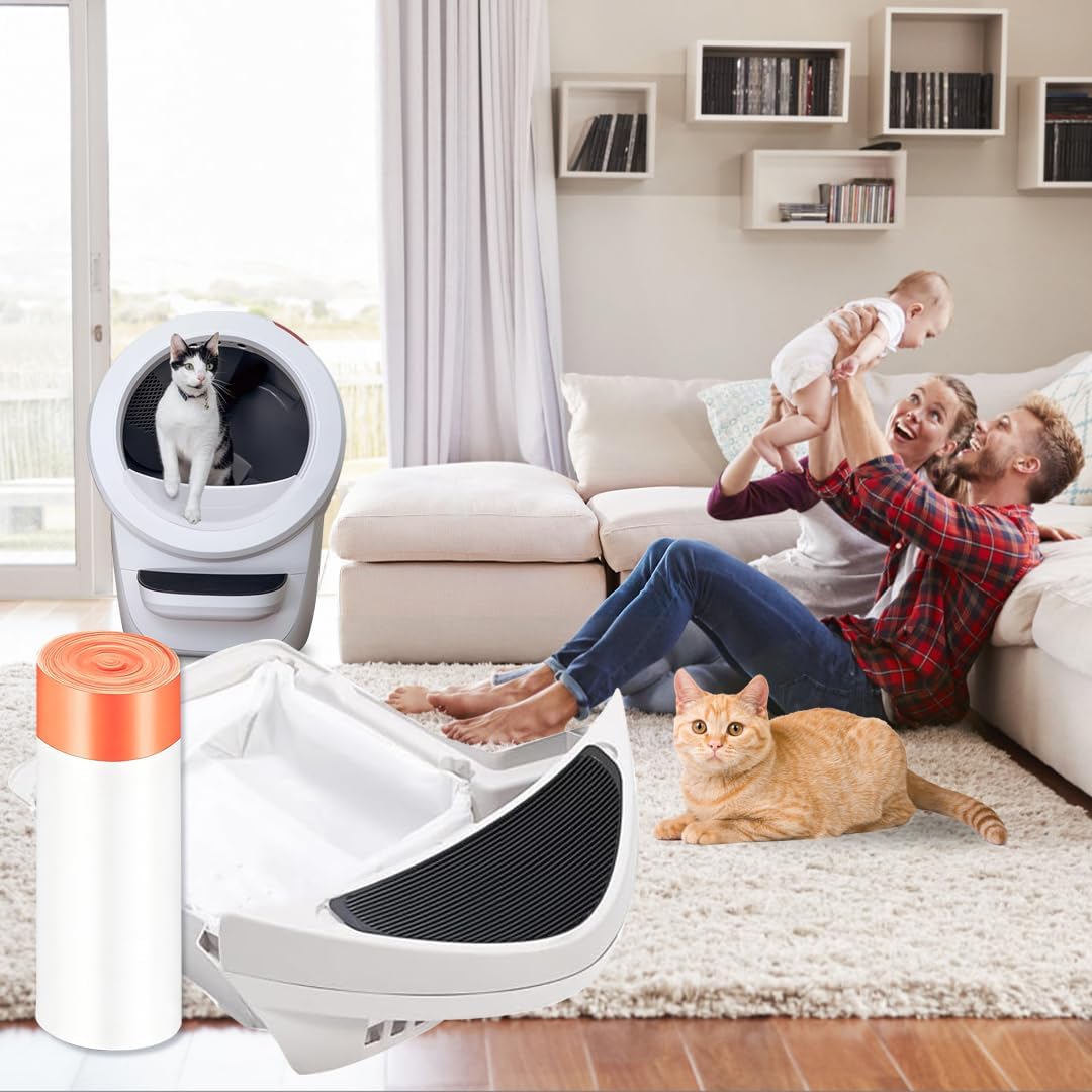 160 Pack Cat Litter Bags,Compatible with Litter Box Robot 3 & 4,Heavy Duty Automatic Cat Litter Box Liners,10-12 Gallons