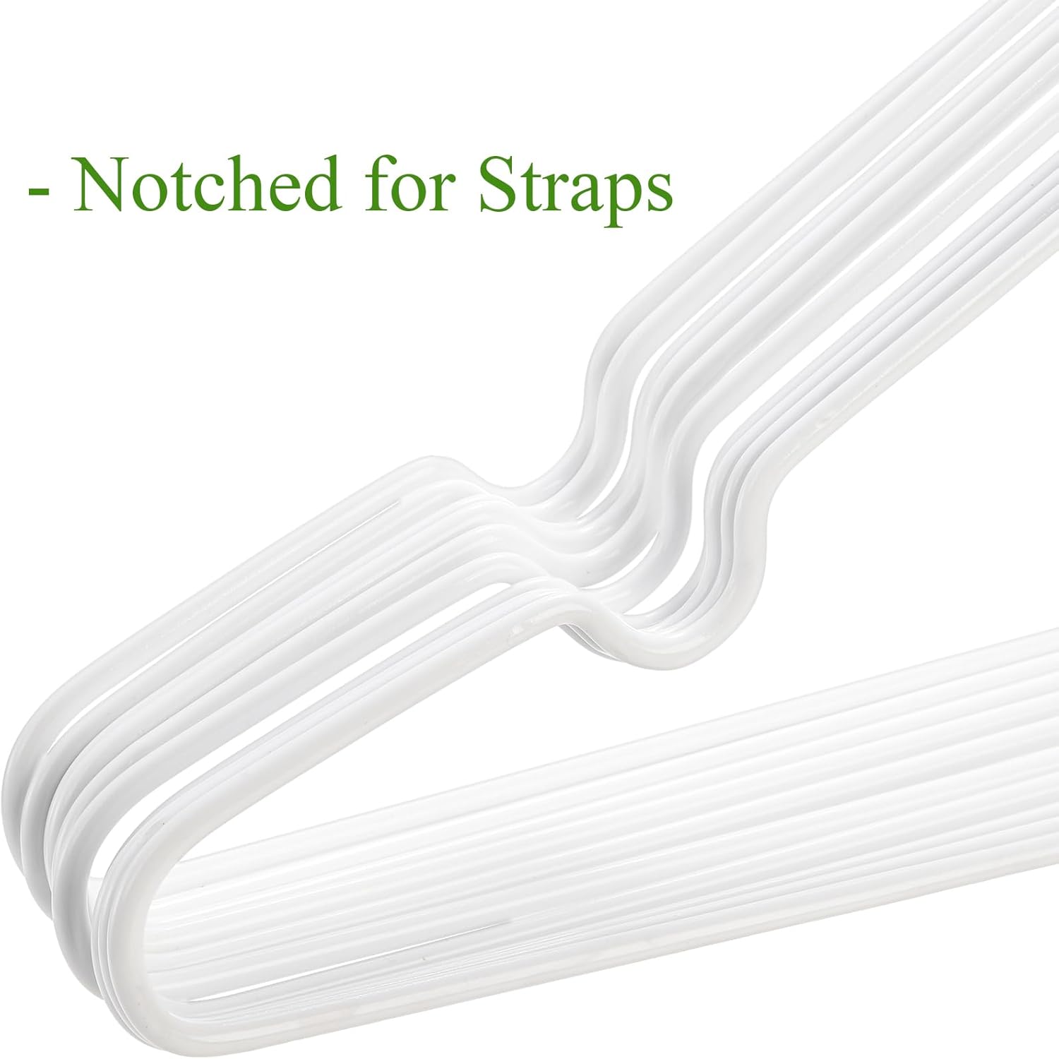 Tosnail 50 Pack 16-Inch Stainless Steel Wire Metal Hangers Non-Slip Clothes Hangers Space Saving Closet Organizer, White