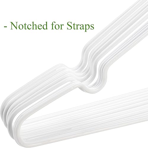 Miniatura 4 de Tosnail Paquete de 50 perchas de metal de alambre de acero inoxidable de 16 pulgadas antideslizantes para ahorrar espacio, organizador de armario,