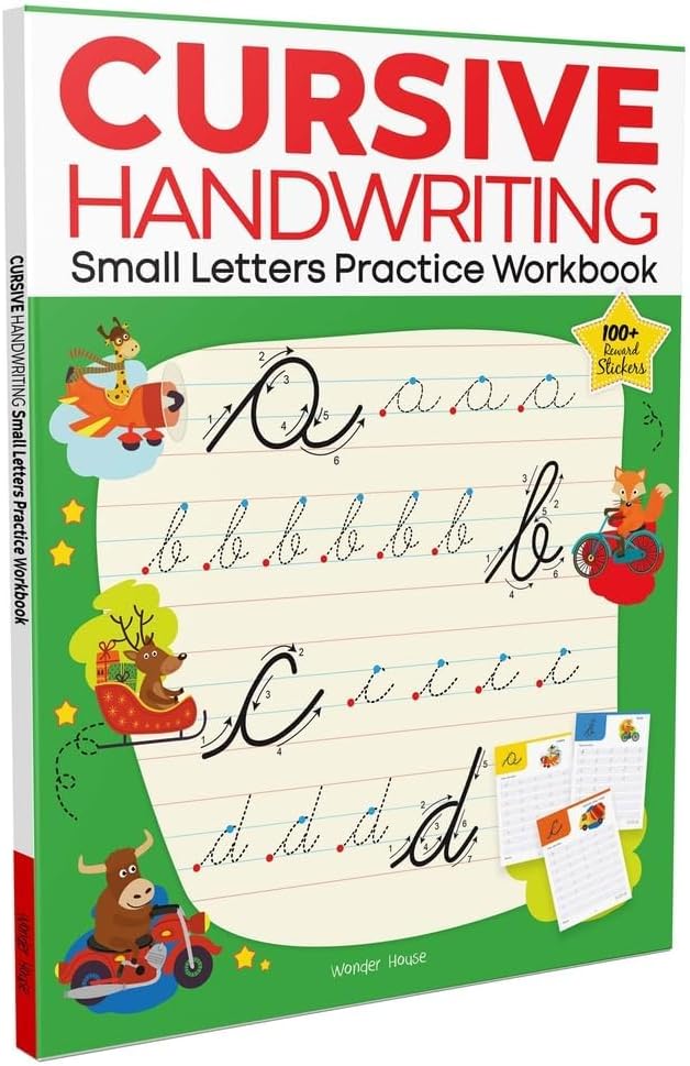 Cursive Handwriting – Small Letters: Practice Workbook for Children Develop Writing Fluency & Confidence | Step-by-Step Letter Formation with Tracing Practice | Improve Fine Motor Skills & Handwriting Style | Ages 5–8 | 2.5 Hours of Focused Writing Practice