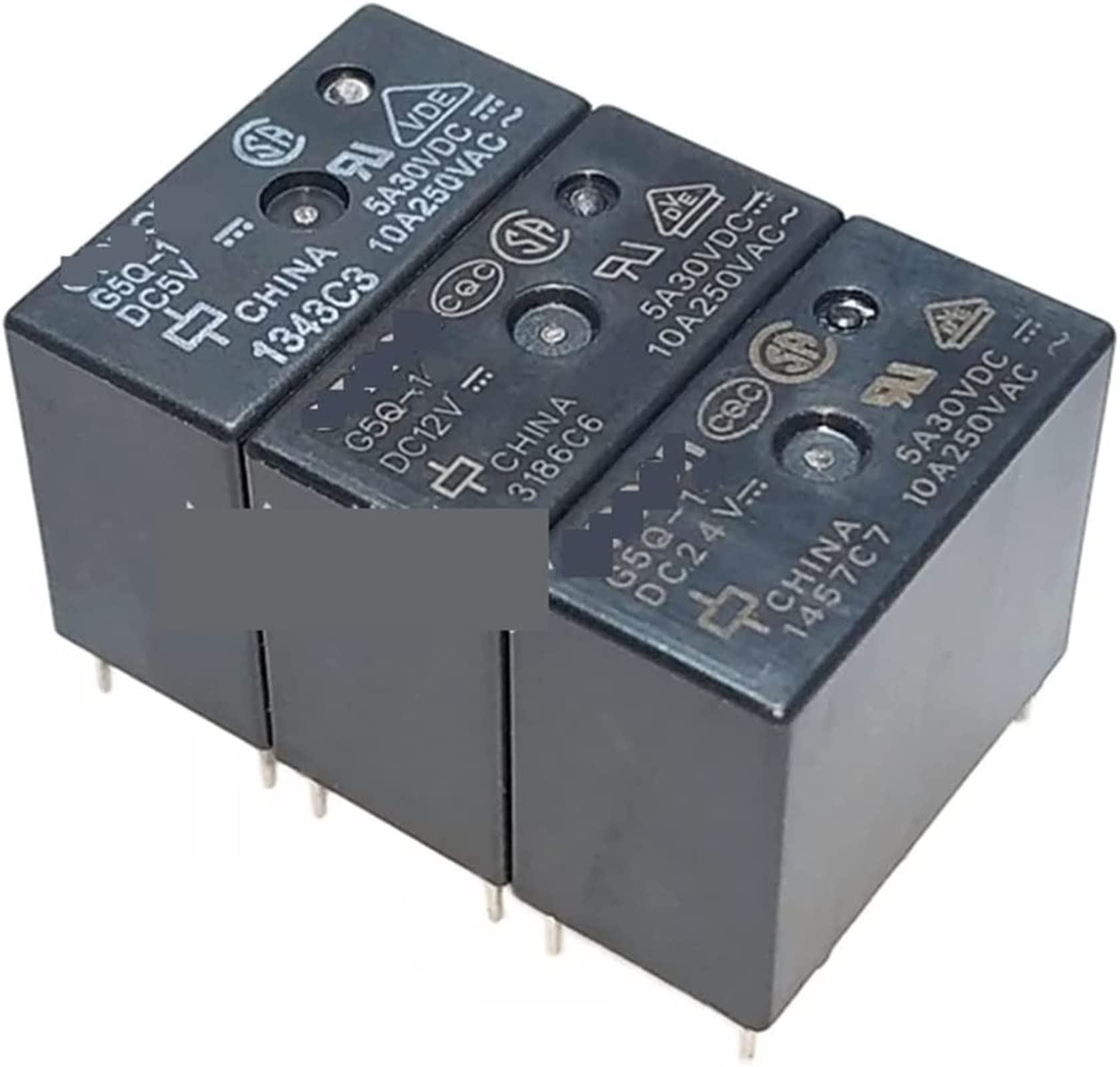 AQHYEBNSR Relay 10PCS Power G5Q-1-DC5V DC12V DC24V 10A 5PIN Open and Close(12V)