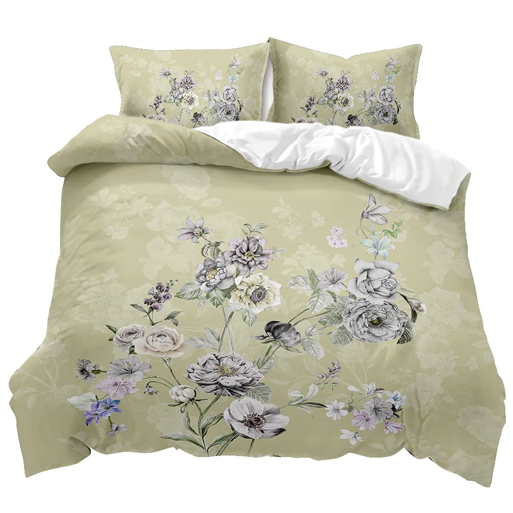 Housse de couette fleurs printanières 3D pour une ambiance de chambre relaxante