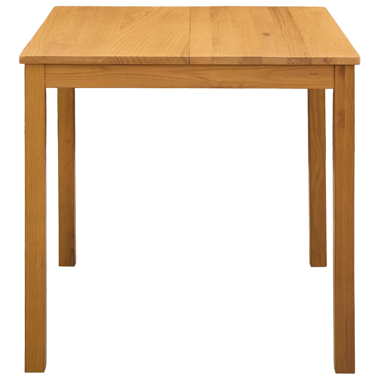 Stół do jadalni z litego drewna dębowego 110 x 75 x 75 cm, prostokątny stół kuchenny ze stabilnymi nogami do jadalni i salonu