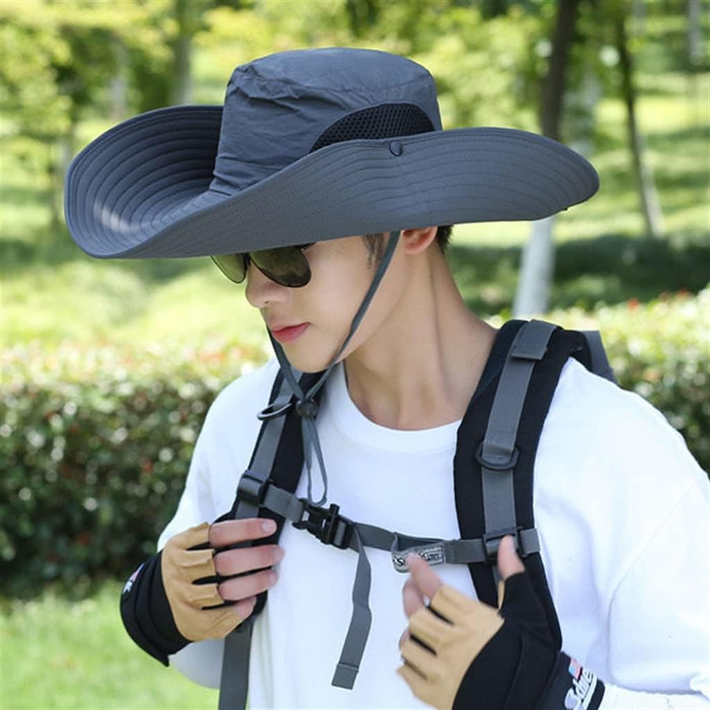 HBJWOV Hat Men's Big Brim Sun Hat Sun Hat Fishing Hat Fishing Hat Sun Hat Outdoor Riding Mountaineering(D)