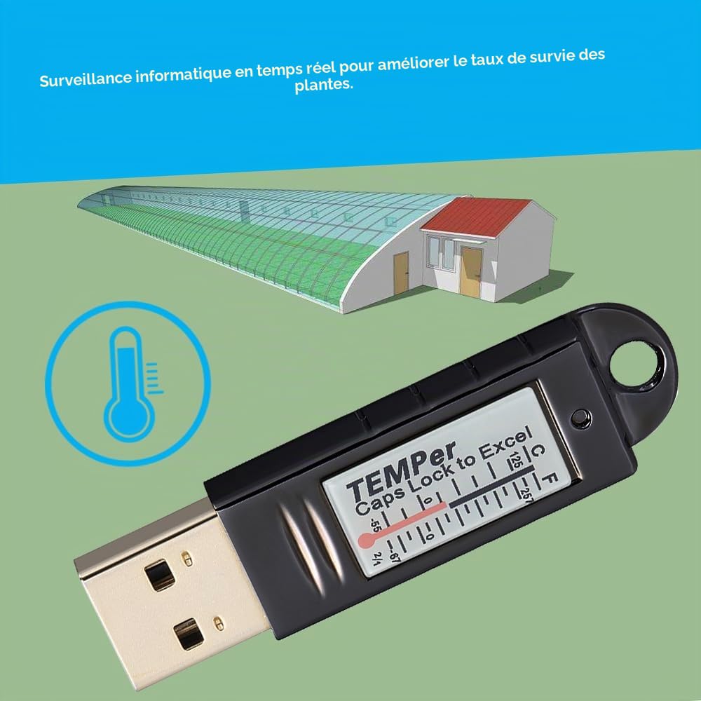 Docooler PCsensor USB Thermomètre Capteur de Température Enregistreur de Données Enregistreur pour PC Portable Argent