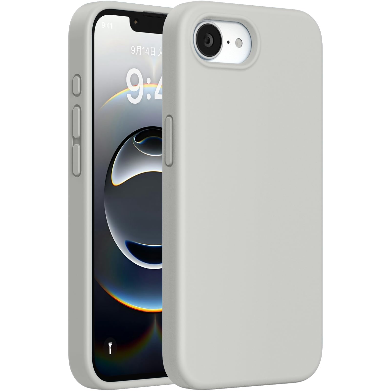 miracase Compatible with iPhone 16e Case/iPhone 17e Case, [Soft Anti-Scratch Microfiber Lining], Liquid Silicone Shockproof Drop Protection Phone Case for iPhone 16e/17e, Stone