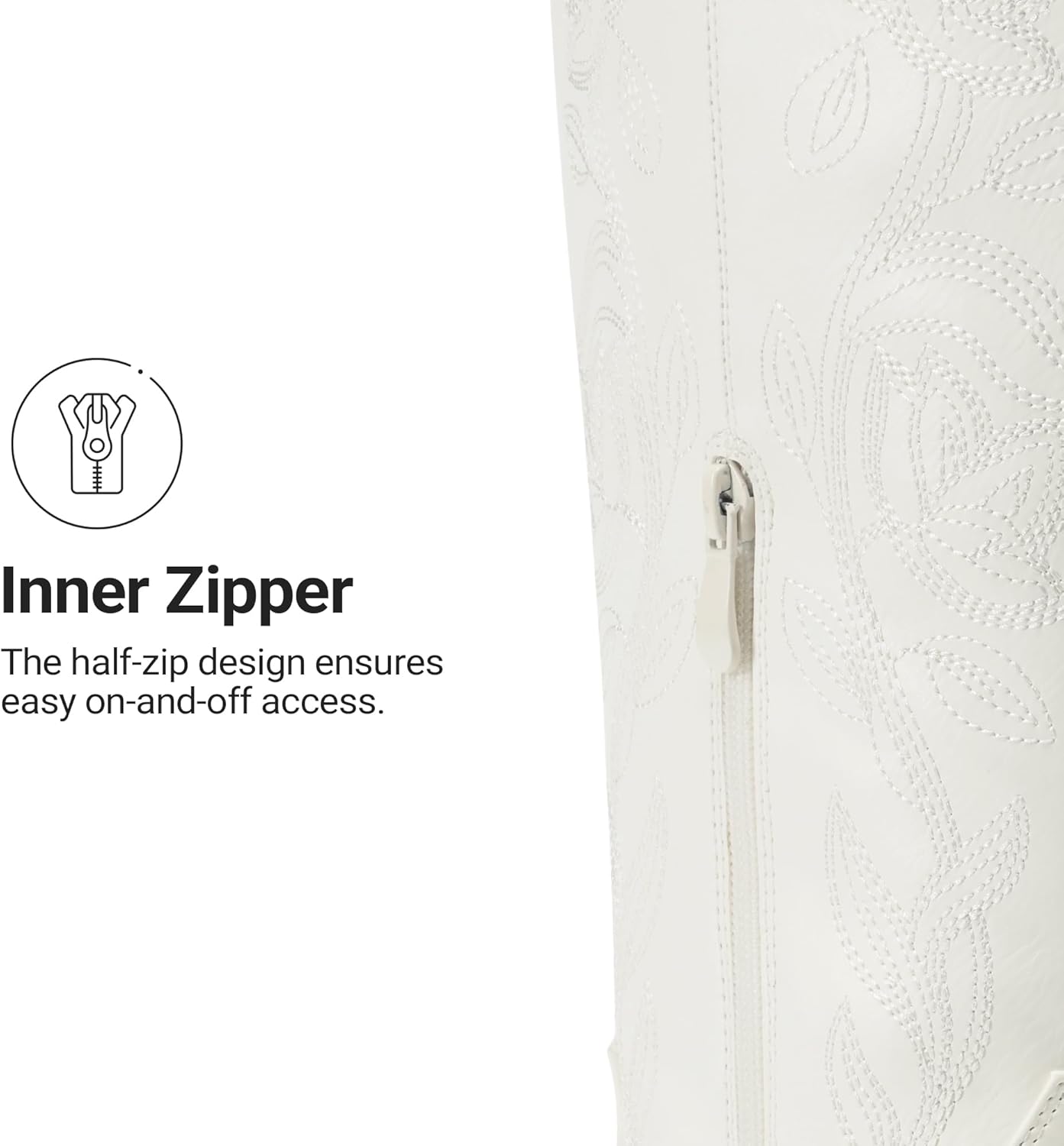 DREAM PAIRS Womens Cowboy Boots Western Comfortable Chunky Heel Square Toe Embroidered Cowgirl Knee High Boots - Image 8