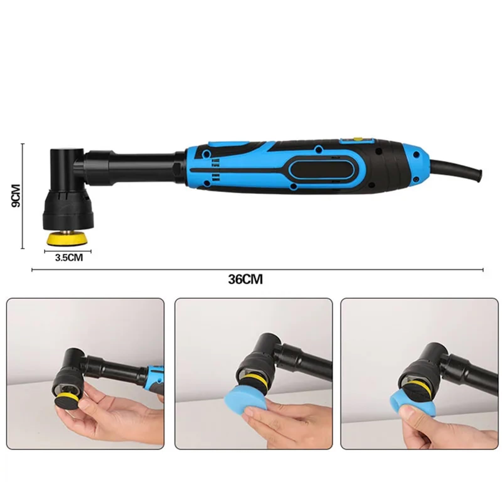 Lucidatrice a macchina, Lucidatrice Da 2 Pollici, Lucidatrice, Ceratrice, Sigillatrice, Eccentrica, Concentrica, Piccolo Utensile Elettrico per la cura dell'auto, la ceratura, la lucidatura