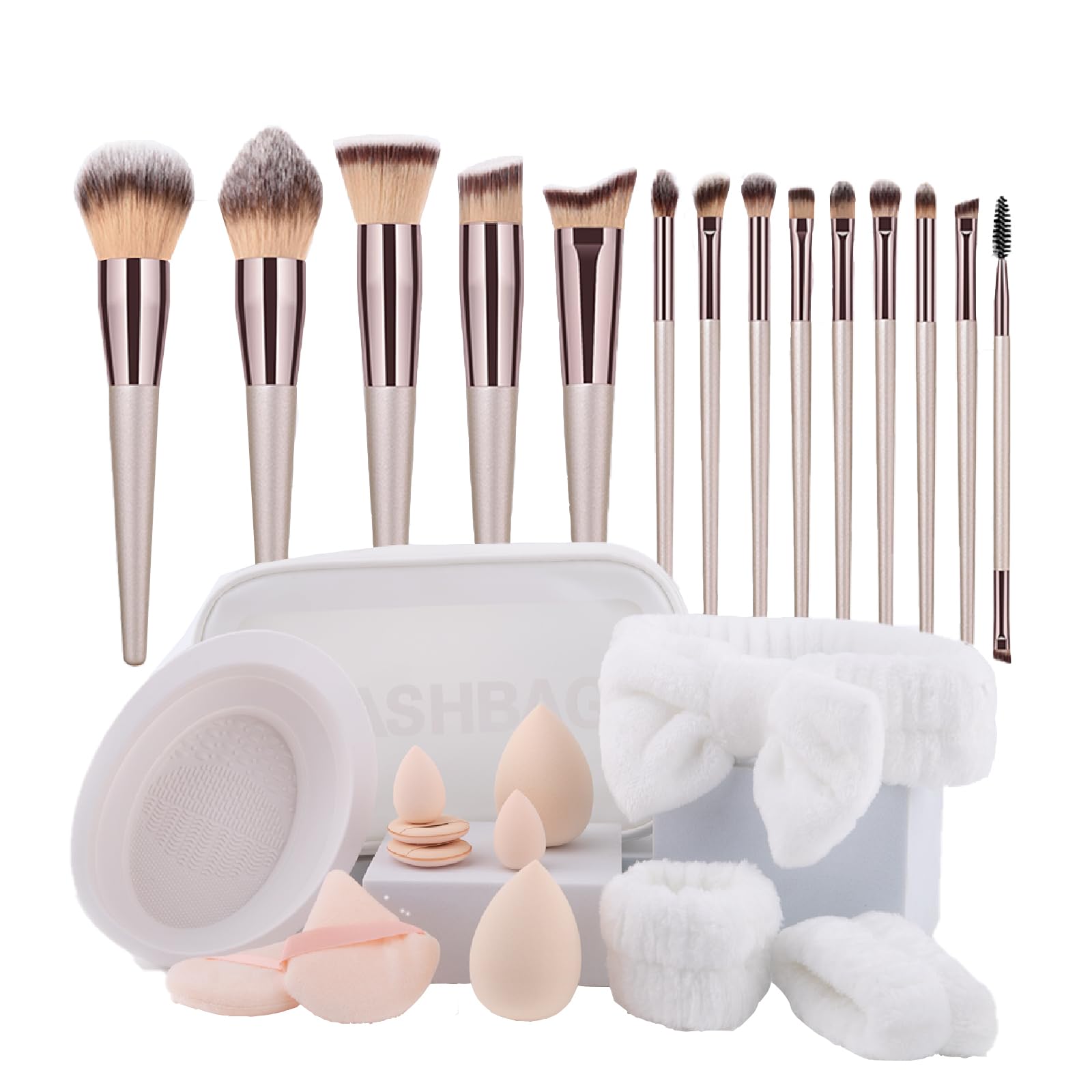 Brocha de Maquillaje Avanzada 70 Piezas, Negro | Juego de Pinceles de maquillaje Profesional para Rostro y Ojos Blush Foundation Concealer Powder