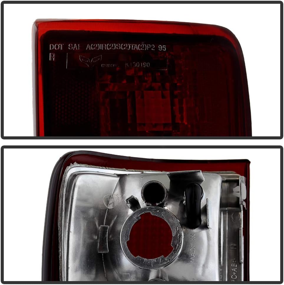 ACANII - For Red Smoke 1995-2005 Chevy Blazer GMC Jimmy Tail Lights Brake Lamps Replacement Driver & Passenger Side