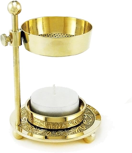 NKlaus Thrifty Incense Burner Incense Stand Brass Handmade Gold 2912