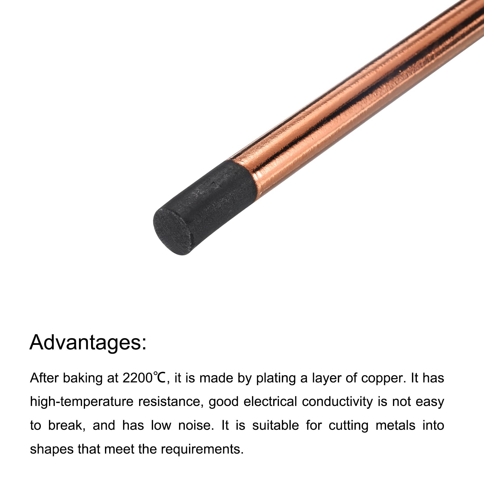 PATIKIL 10pcs 13mmx305mm(1/2"x12") Carbon Arc Air Gouging Rods Copper Graphite Coated Gouging Electrode Rods for Welding - Image 4