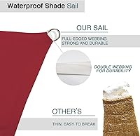 Vista 5 de ECOOPTS Toldo rectangular impermeable, 10 x 15 pies, bloqueo UV, para patio al aire libre, pérgola, jardín (rojo)