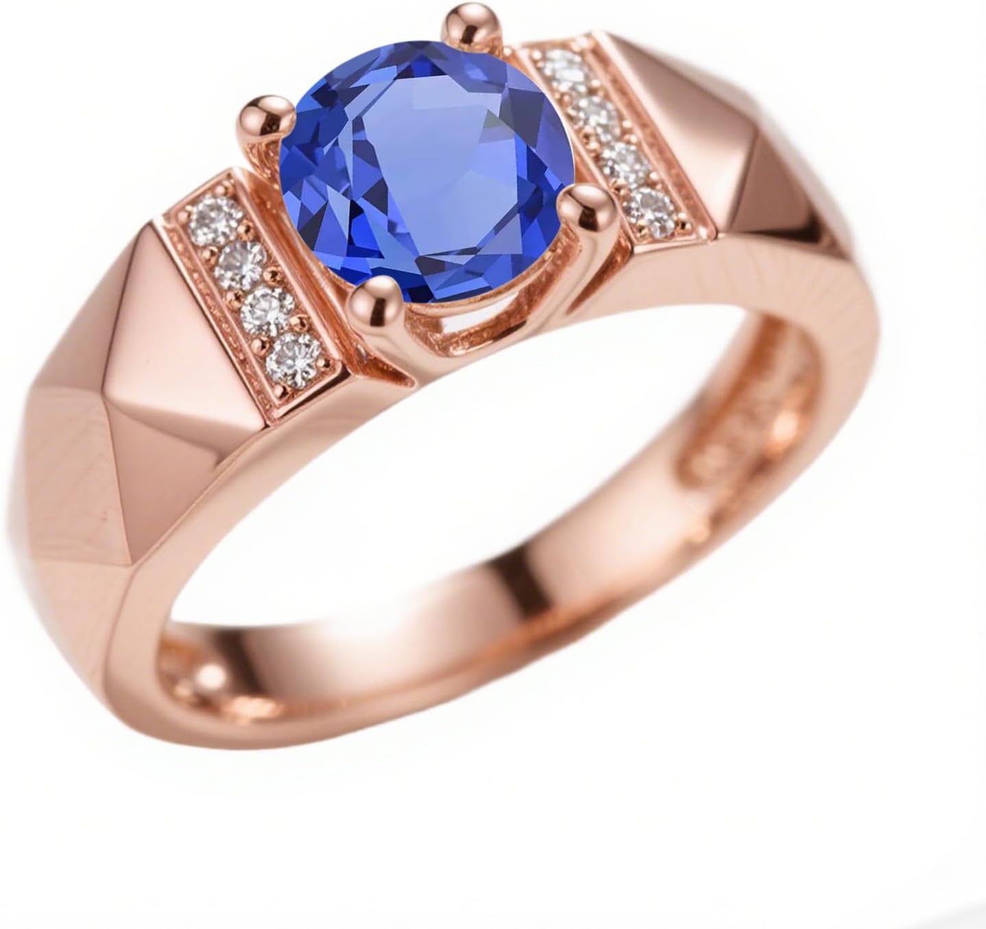 1.04 Carat (ctw) Round-Cut Gemstone Wedding Engagement Rings for Women, Lab-Grown Sapphire/Ruby/Emerald/Moissanite/Amethyst/Garnet/Black Onyx/Blue Topaz/Citrine/Tourmaline/Peridot Gemstone Round-Cut Anniversary Wedding Ring, Customizable 10K Gold/14K Gold/18K Gold/925 Sterling Silver