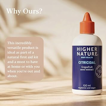 Higher Nature Citricidal Grapefruit Seed Extract - 100ml | Digestive Support, Made with Grapefruits, Gluten Free, Vegetarian & Vegan