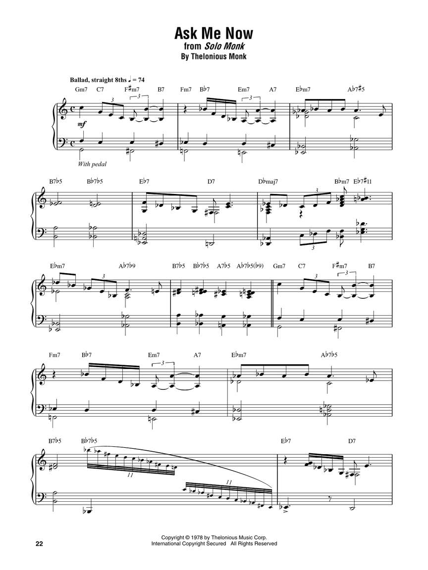 Thelonious Monk Omnibook for Piano