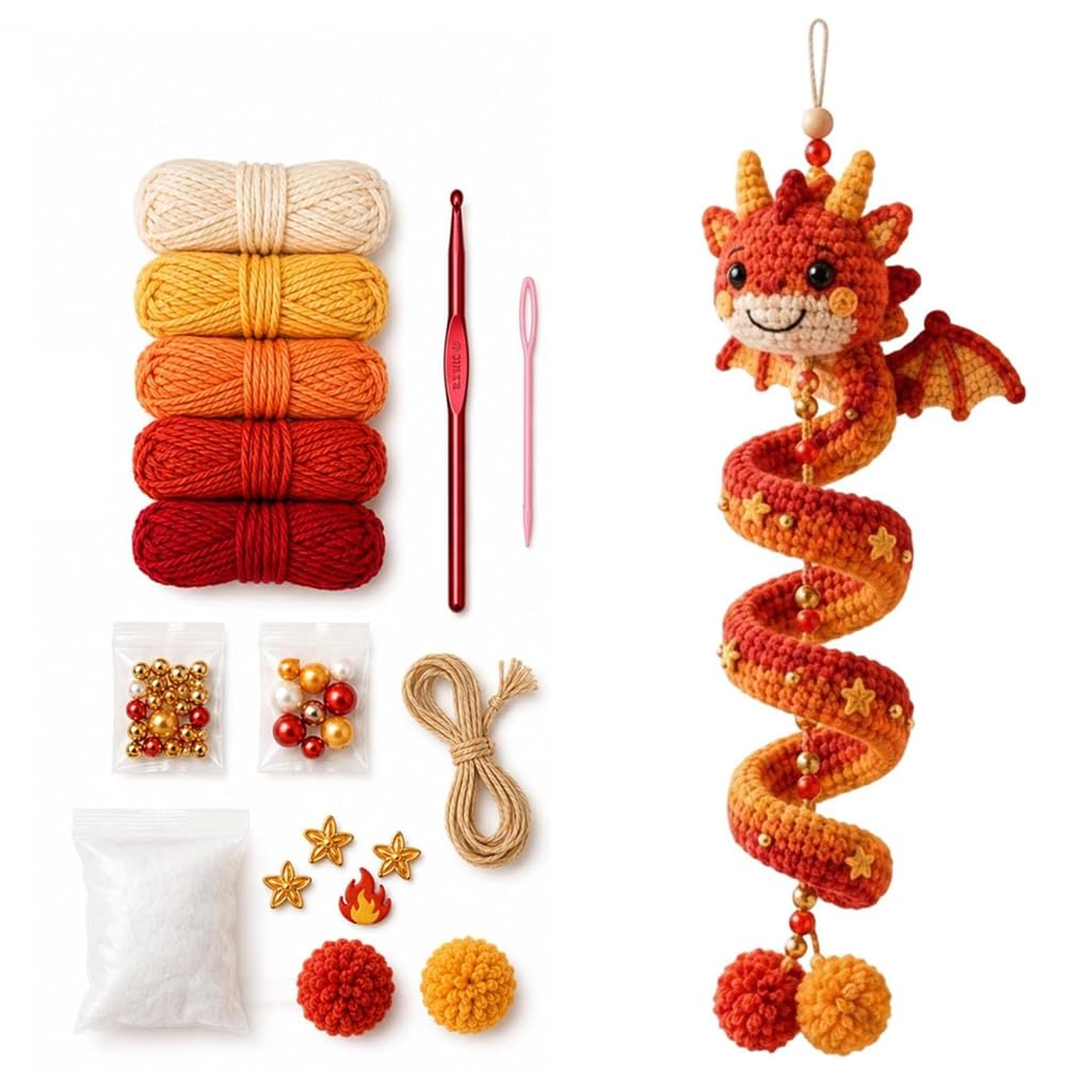 Maouira Beginner-Friendly DIY Enchanted Dragon Spiral Hanging Ornament Kit