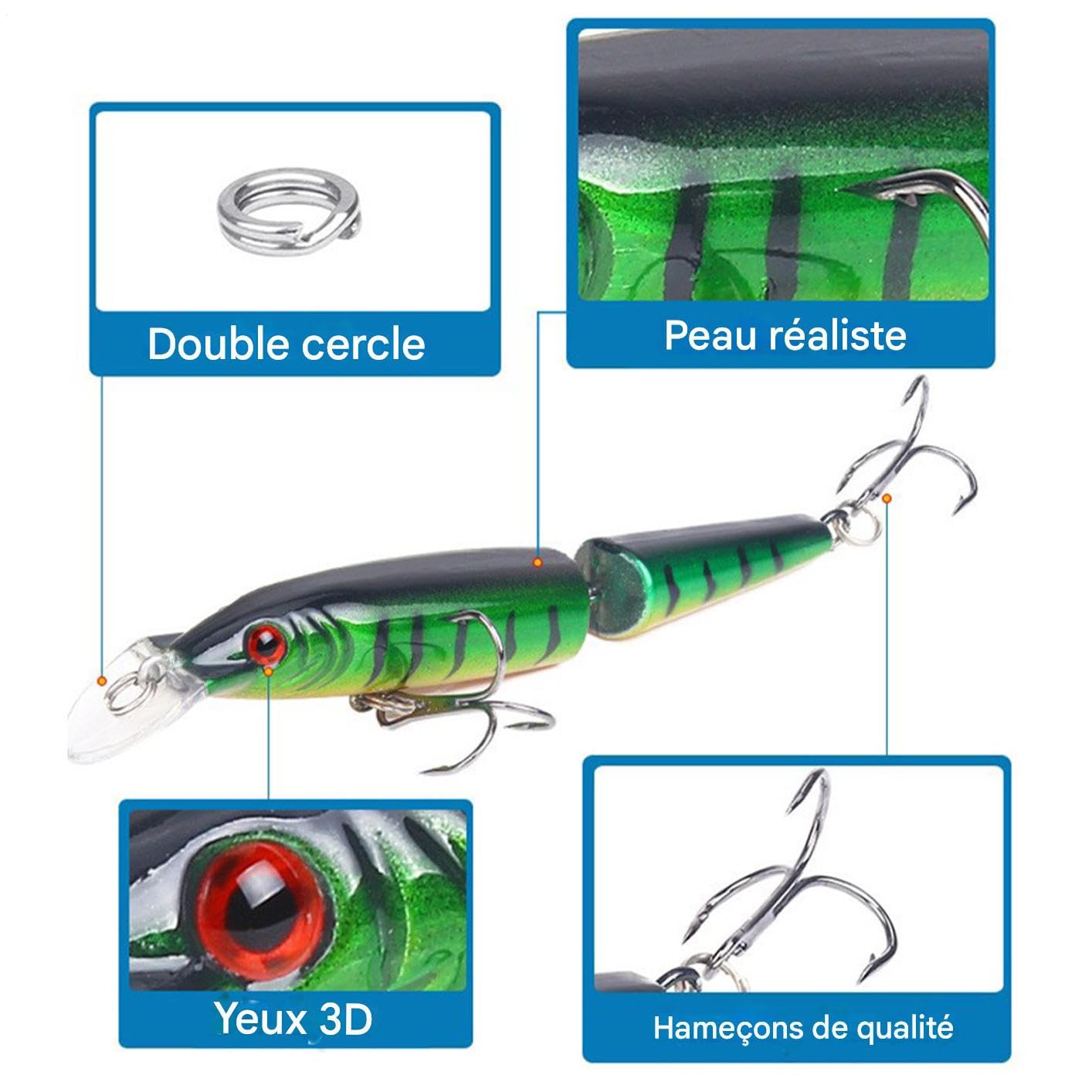 Kit d'Appâts de Pêche Set de Leurres et Accessoires