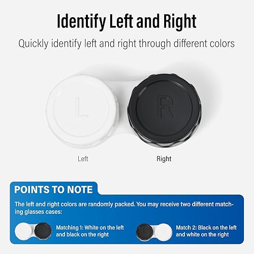 Miniatura 6 de Paquete de 8 fundas negras para lentes de contacto, kit de mini lentes de contacto portátil para exteriores, perfecto para viajes y uso diario