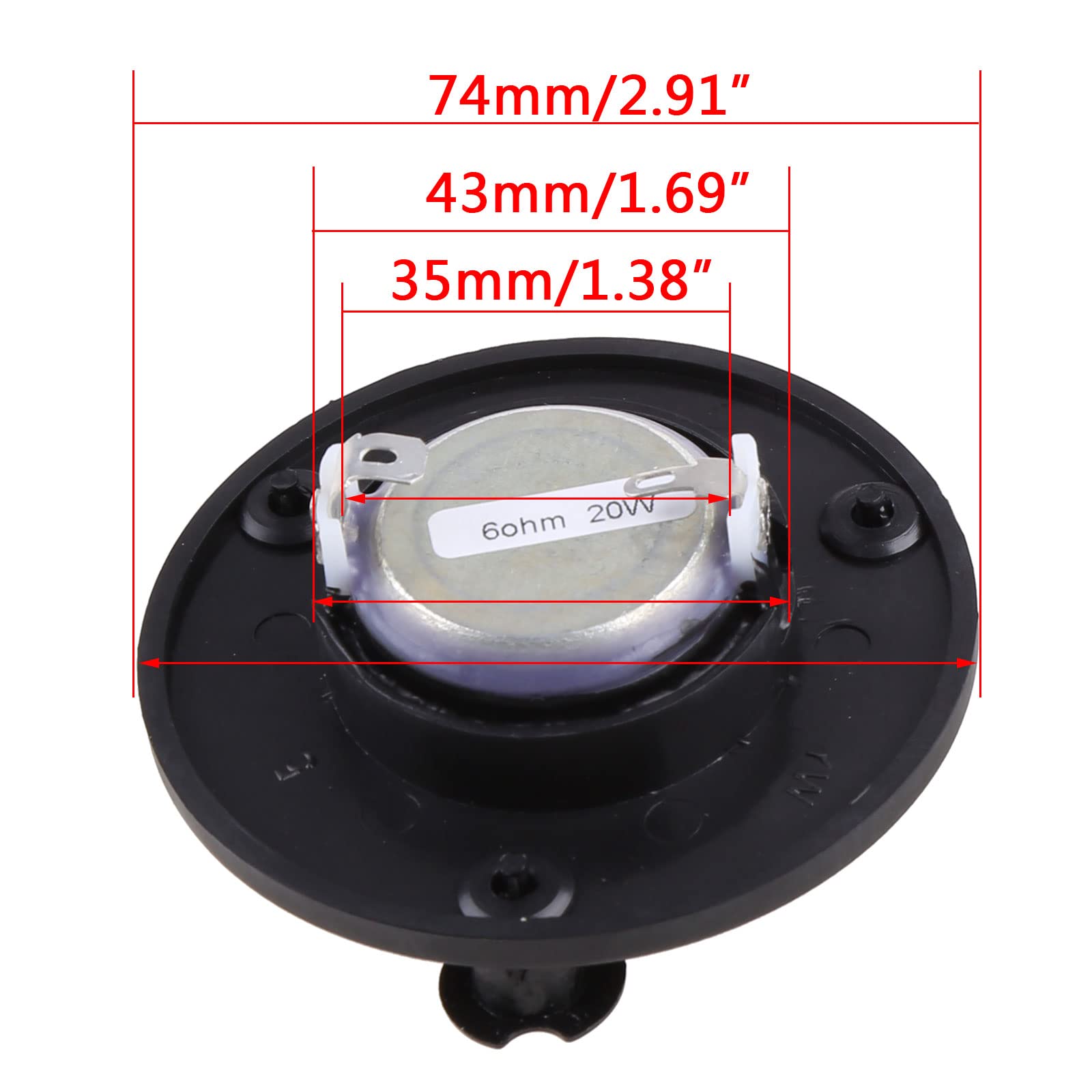 Kcjhagbd 3 Inch Tweeter Speaker 6 OHM 20 Watt 25 Cores O Stereo Pitched Bookshelf Loudspeaker Design DIY Home Theater for Ophiles 74MM 3 Inch Tweeter Speaker