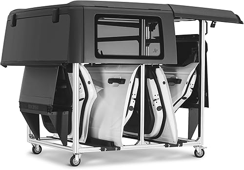 Hooke Road Soporte de puerta para carro deslizante de almacenamiento con techo rígido para Jeep Wrangler TJ JK JL Gladiator JT 1997-2025 y Ford