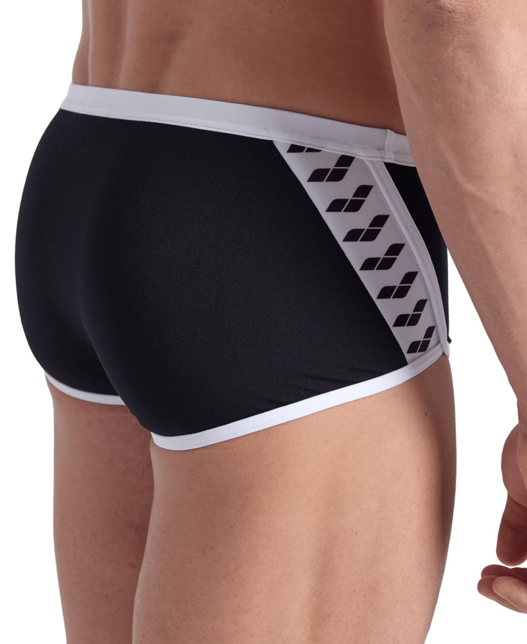 ARENA Costume Uomo Slip Alto Nuoto Piscina Swim Briefs Icons Trunk Nero Vintage