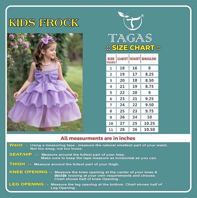 Image of Tagas Princess Girl's Dress Frock for Girls || Fancy Dress || Birthday Frock for Girl ||