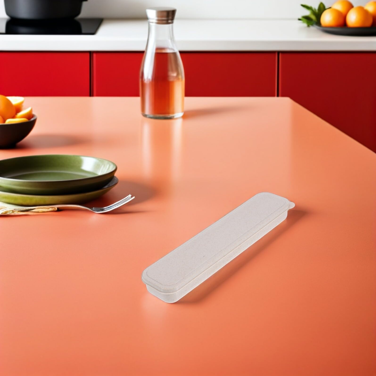 COLLBATH 10 Szt. Częściowy Plastikowy Pojemnik Sztućce z Pokrywą Przenośny Organizer Widelce Łyżki i Pałeczki Praktyczne Etui Do Przechowywania Sztućców Podróż i Piknik