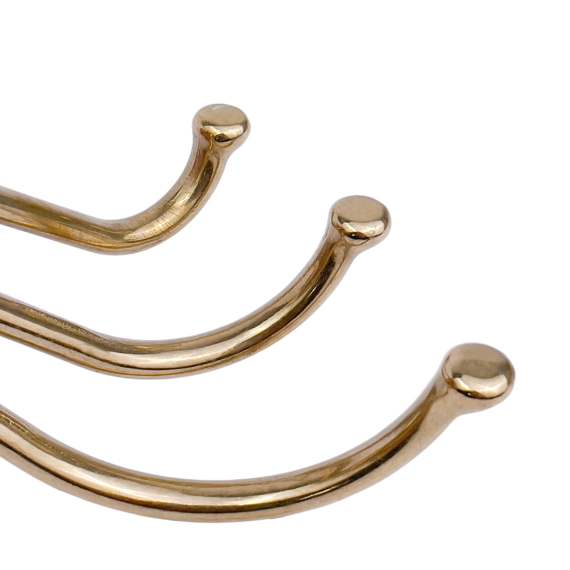 GATE14® Appendiabiti da Parete a 3 Ganci Girevoli in Ottone Lucido 70 x 40 x 105 mm